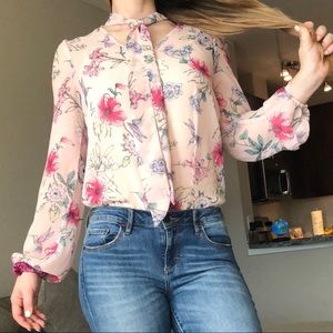 Pink Floral Shirt Size M